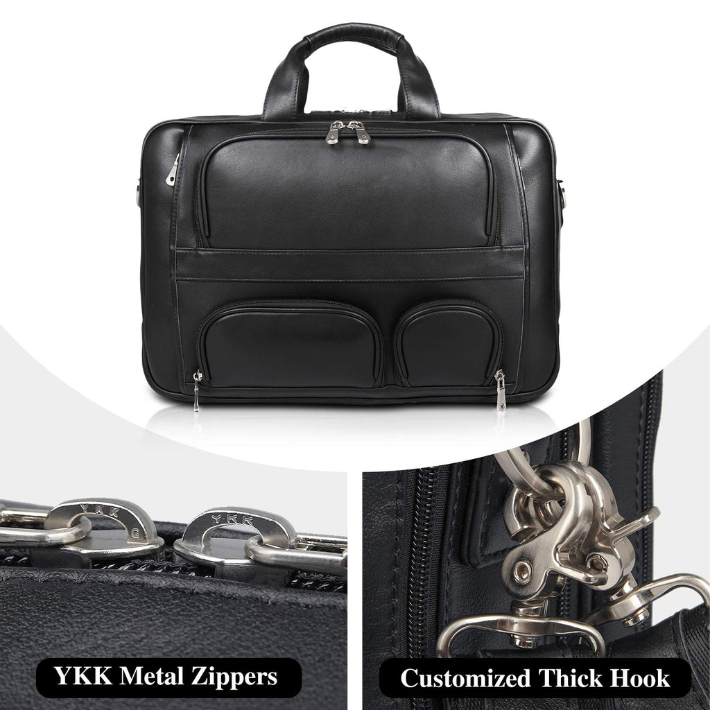 Cowhide Leather 17.3 Inch Messenger Bag Laptop Briefcase Z53413