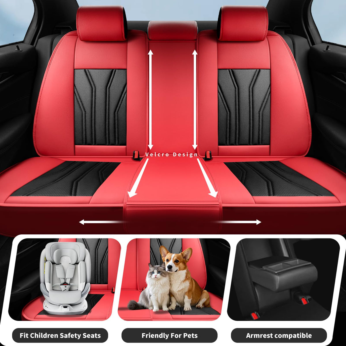 Red & Black Car Seat Covers X764