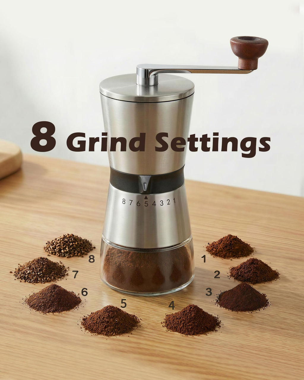 Manual Coffee Grinder with Handle Crank, Ceramic Burr M380210