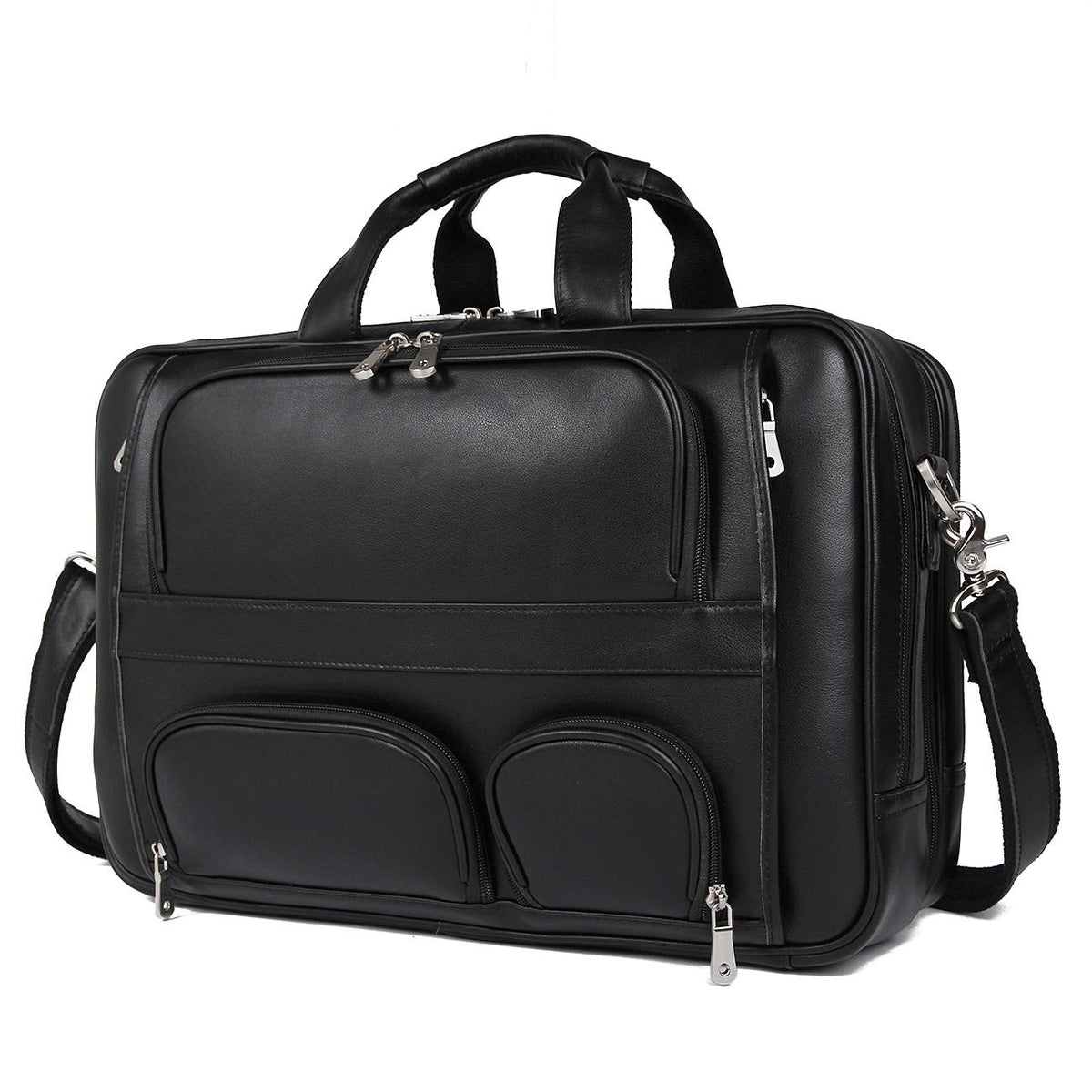 Cowhide Leather 17.3 Inch Messenger Bag Laptop Briefcase Z53413
