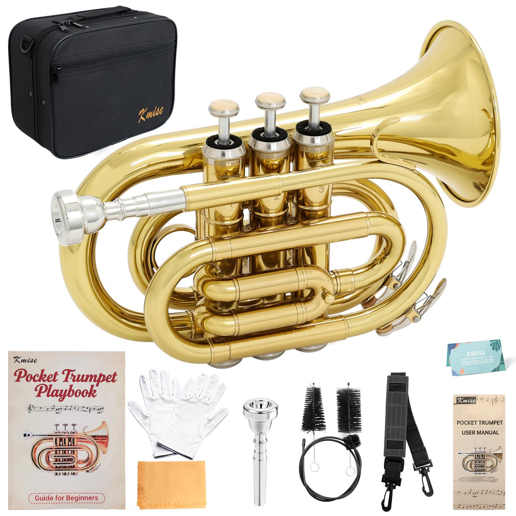 Bb Pocket Trumpet with Case, 7C Mouthpiece and Cleaning Kit K4301