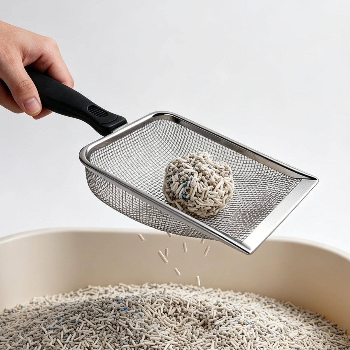 Stainless Steel Mesh Cat Litter Scoop 2.8mm Hole X72091
