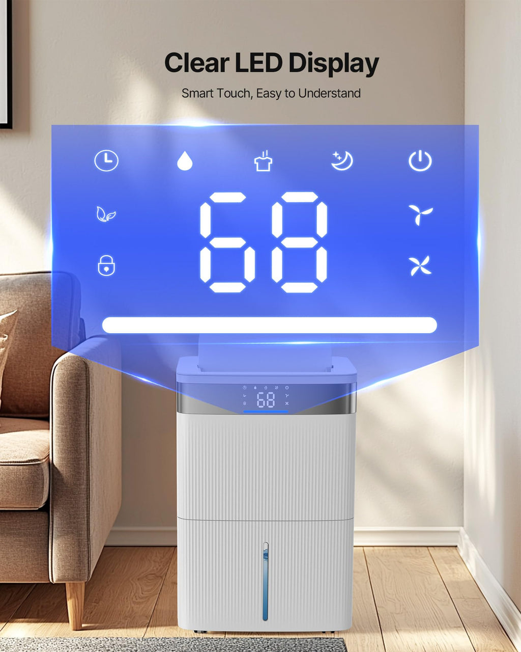 80 Pints Dehumidifier with Drain Hose O857