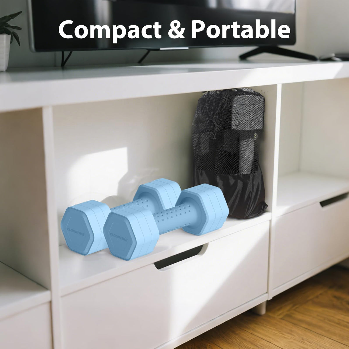 Adjustable 4 in 1 Dumbbell Set of 2, 5 lb V283077