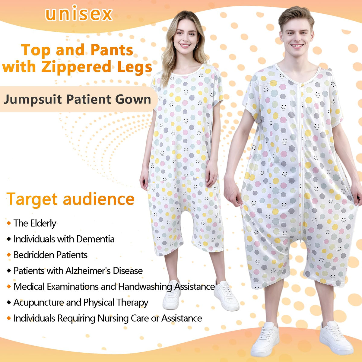 Reversible Incontinence Jumpsuit with Zipper D423