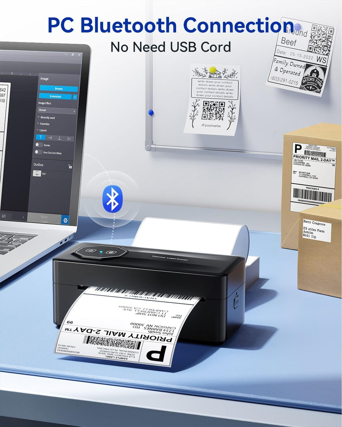 Bluetooth Thermal 4x6 Label Printer W8891