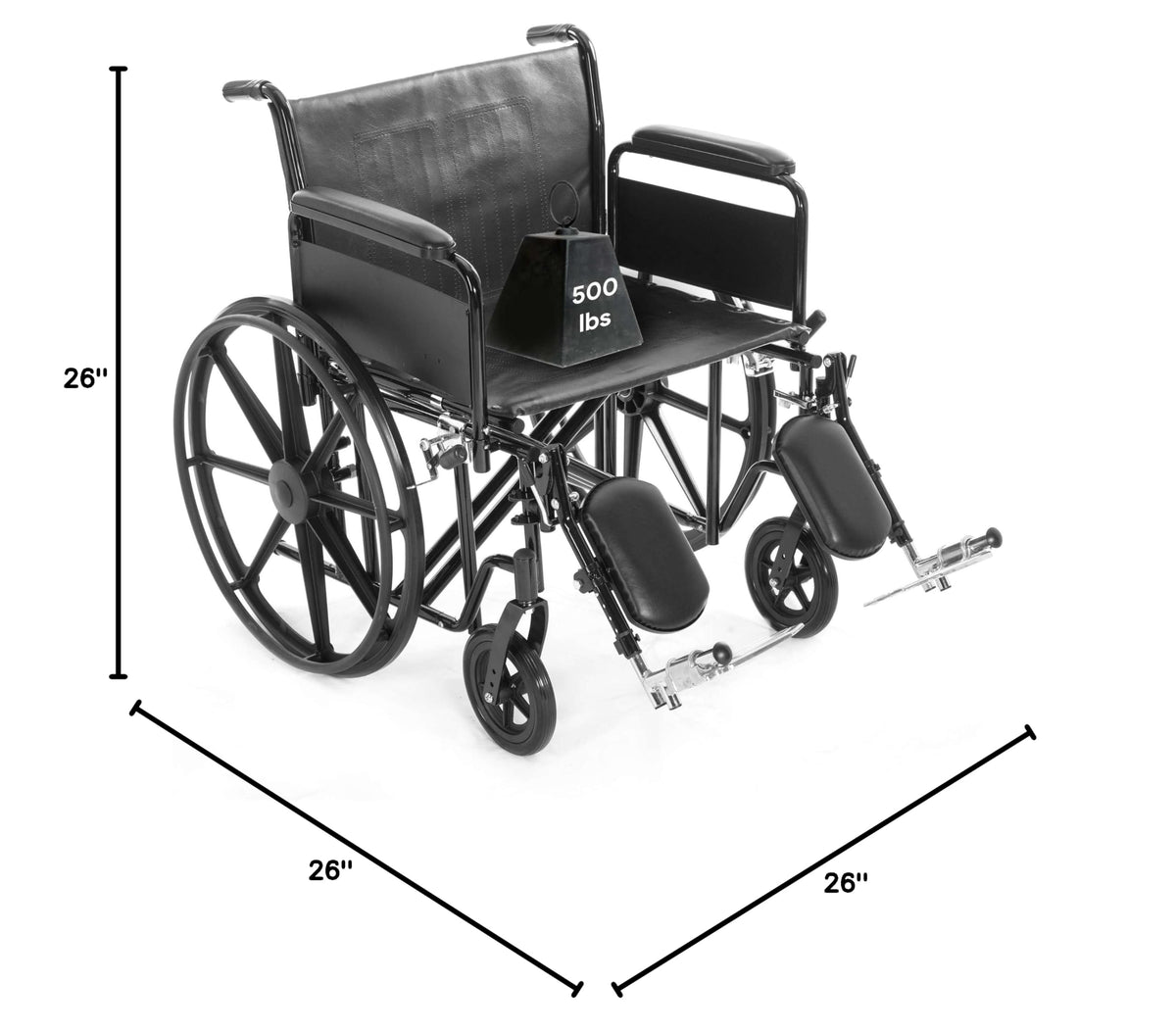 Heavy Duty Bariatric Wheelchair 700lb 28” Seat Width K65471