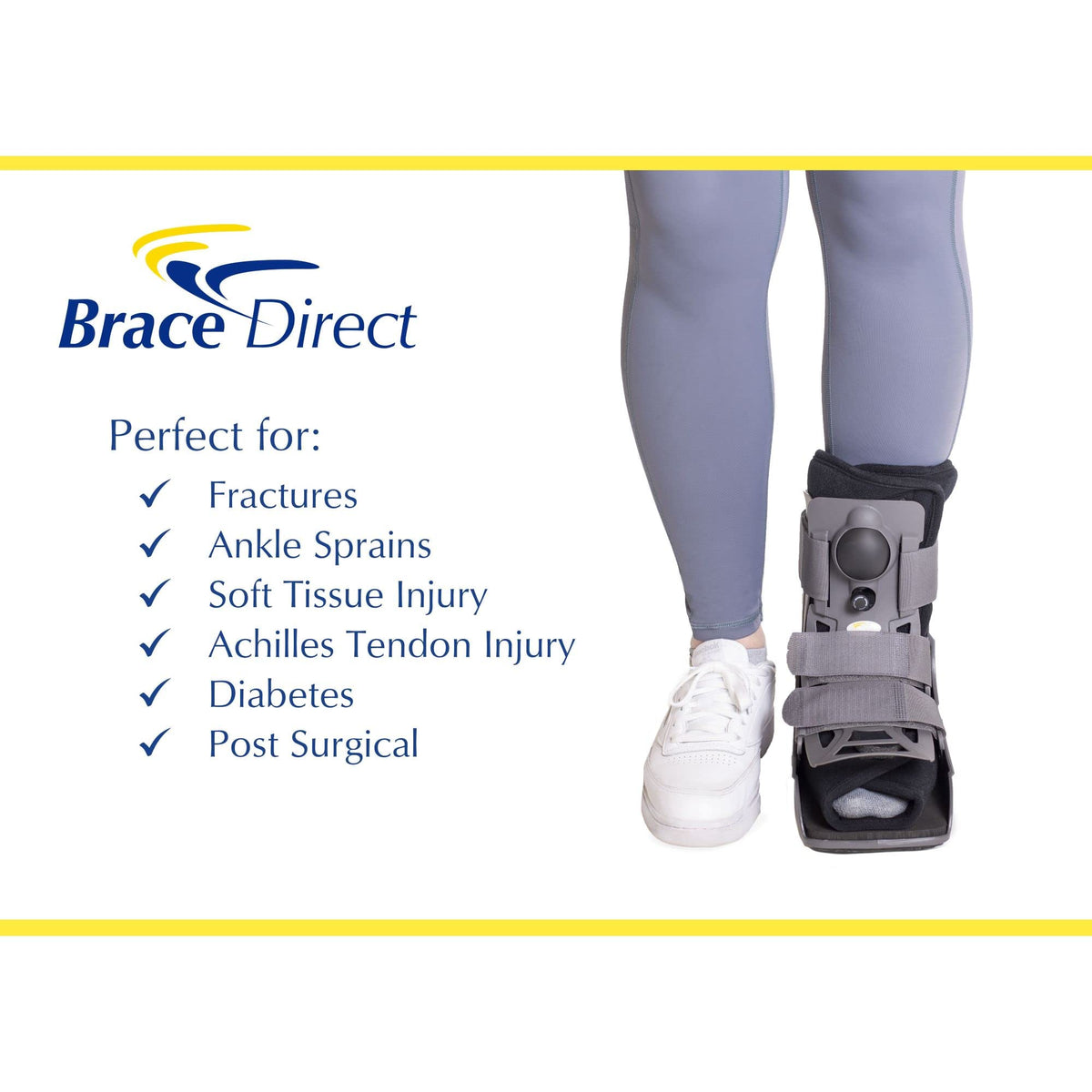 Ultra Light Short Full Shell Walking Boot + Reusable Ankle & Foot Ice Pack X4968