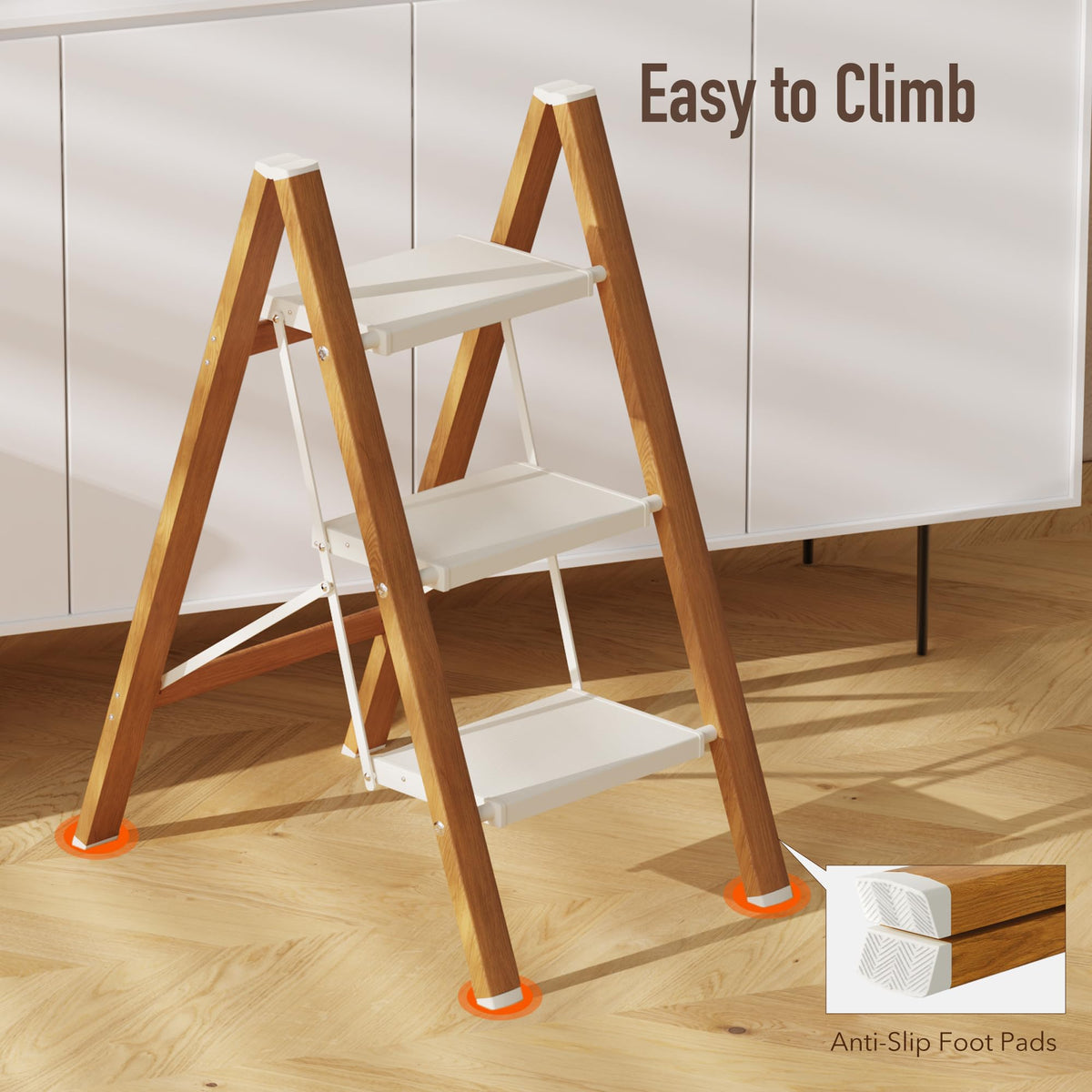 3 Step Aluminum Foldable Step Stool Z576347