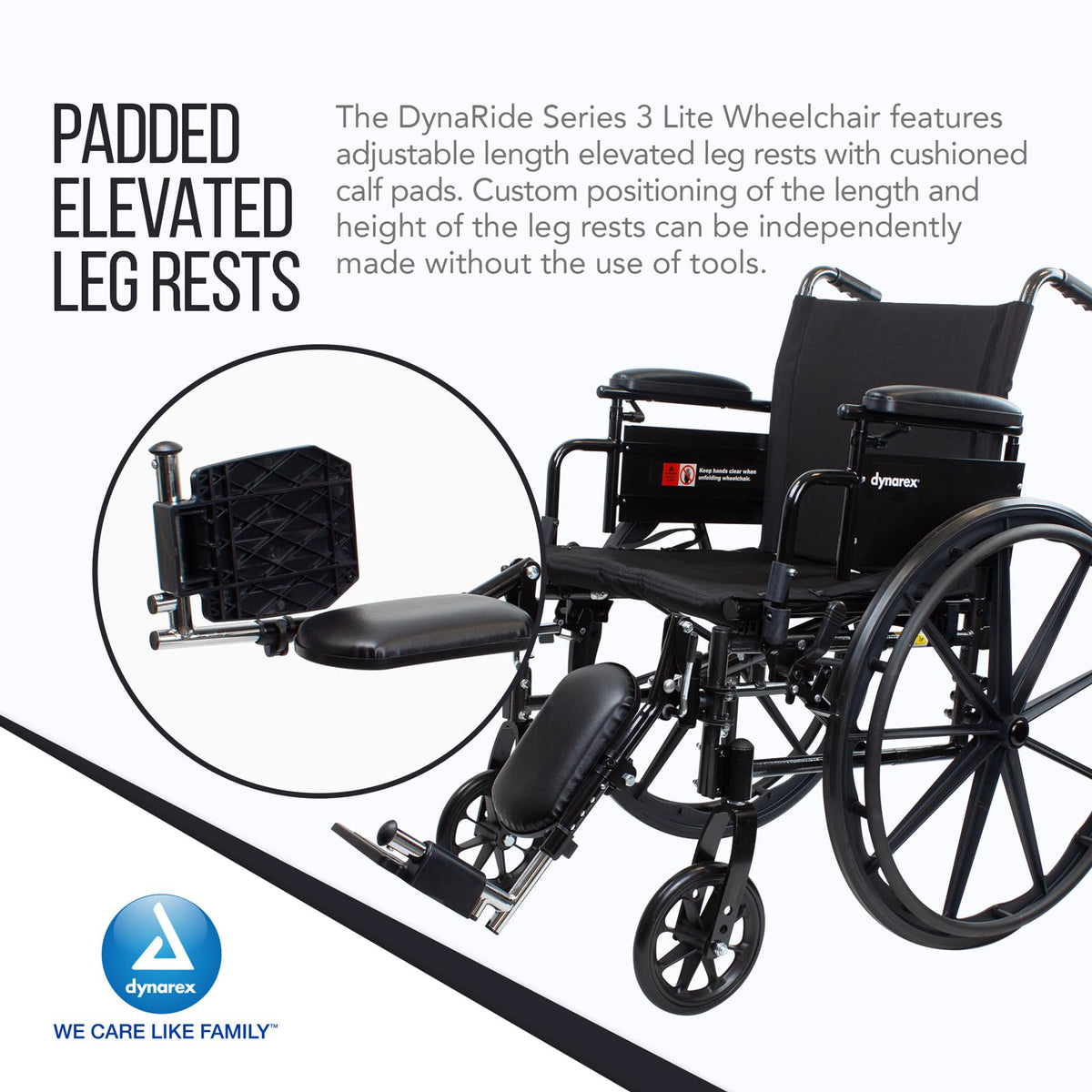Black Nylon Wheelchair with Elevated Leg Rest D98895