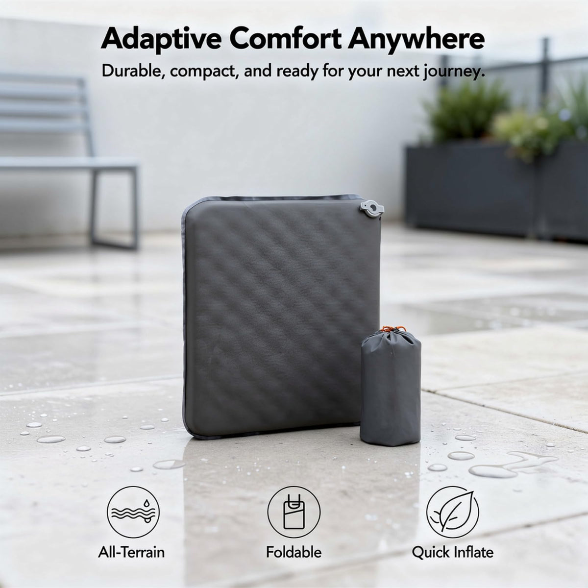 2 Pcs Inflatable Seat Cushion Lightweight Nylon TPU X741