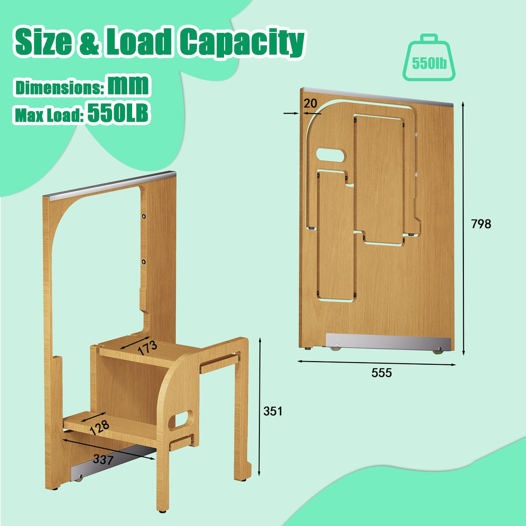 2 Step Foldable Wooden Ladder X2542