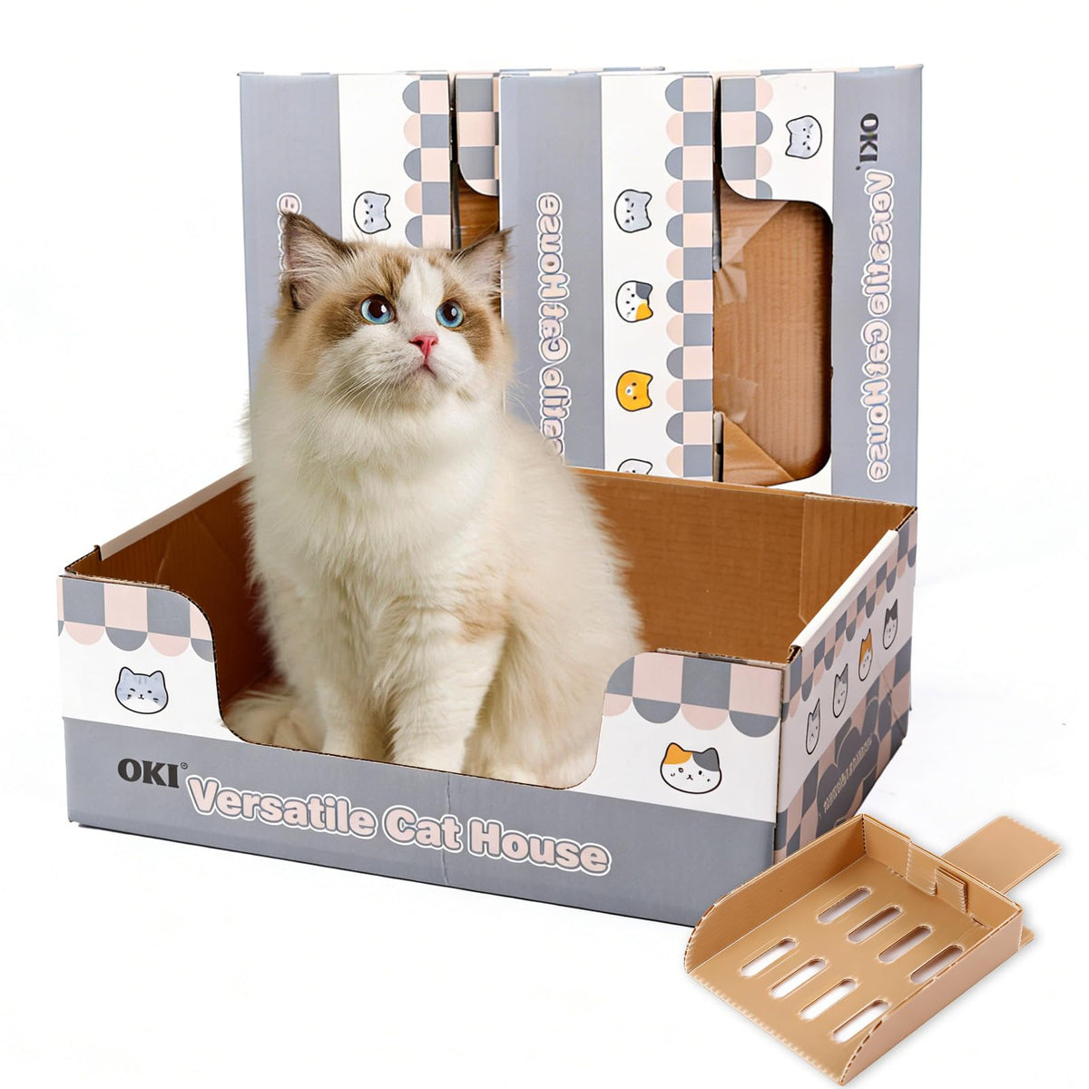 3-Pack Disposable Cat Litter Box with Scoop D2537