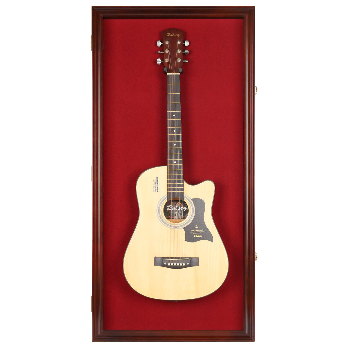 45" Acoustic Guitar Display Case Cabinet Wall Mountable Mahogany Finish P393712