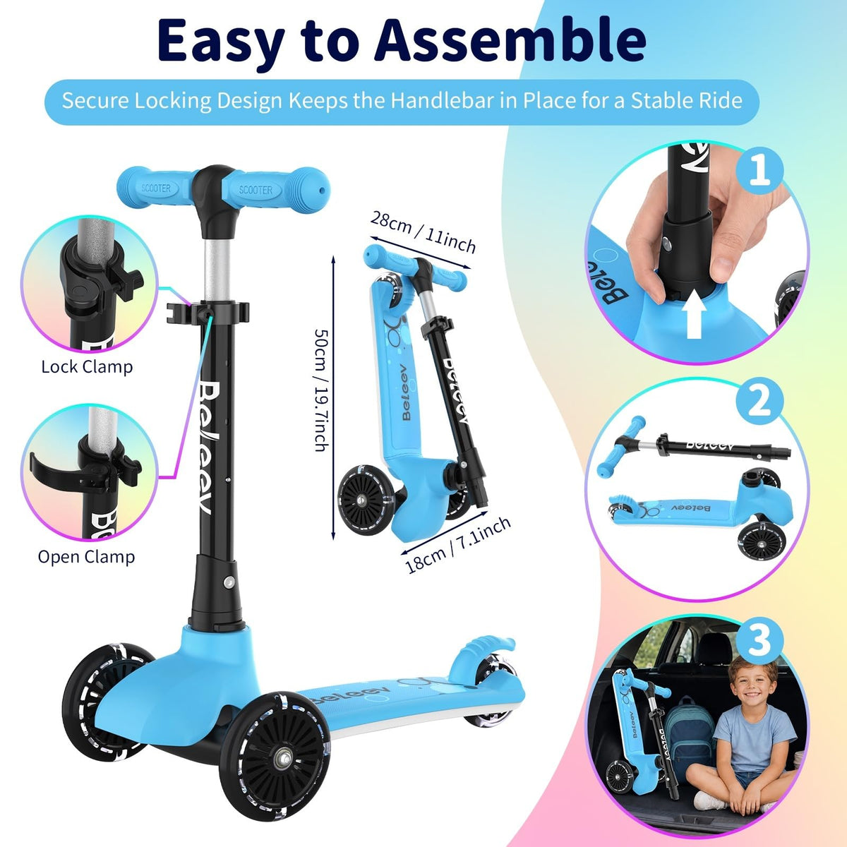 Light Up Deck & Wheels Scooter N192