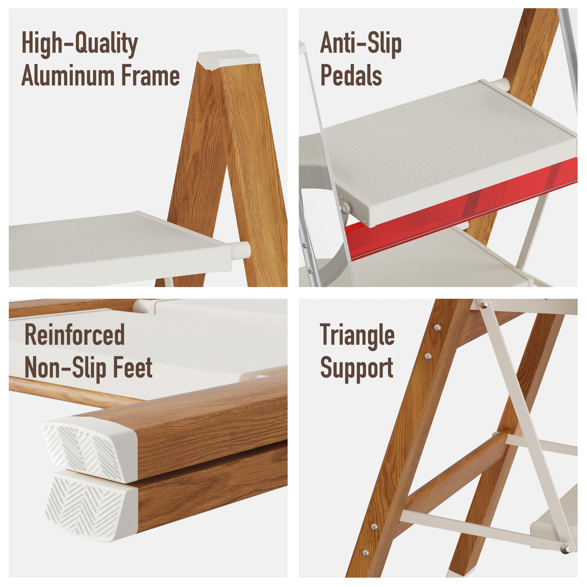 3 Step Aluminum Foldable Step Stool Z576347