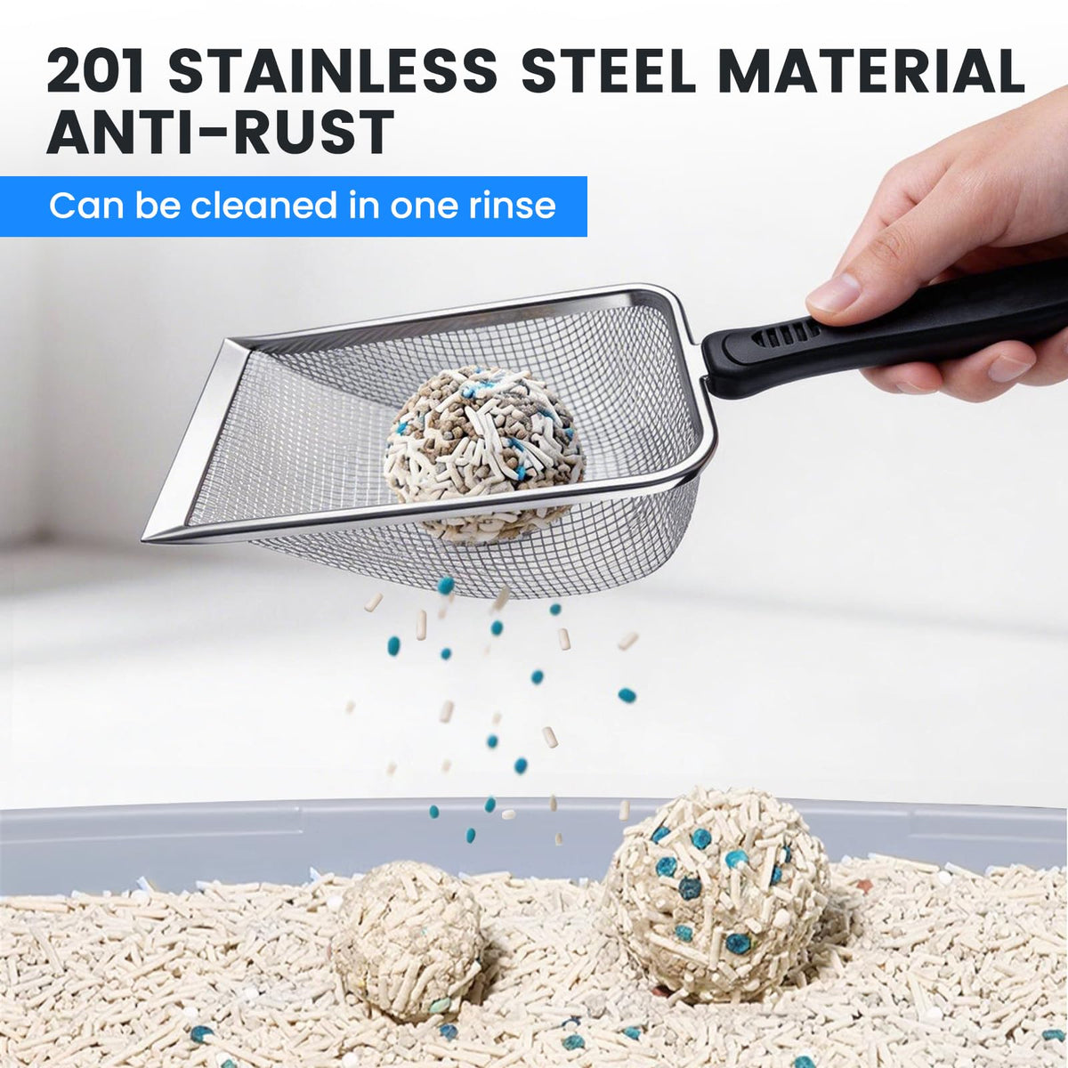 Stainless Steel Mesh Cat Litter Scoop 2.8mm Hole X72091