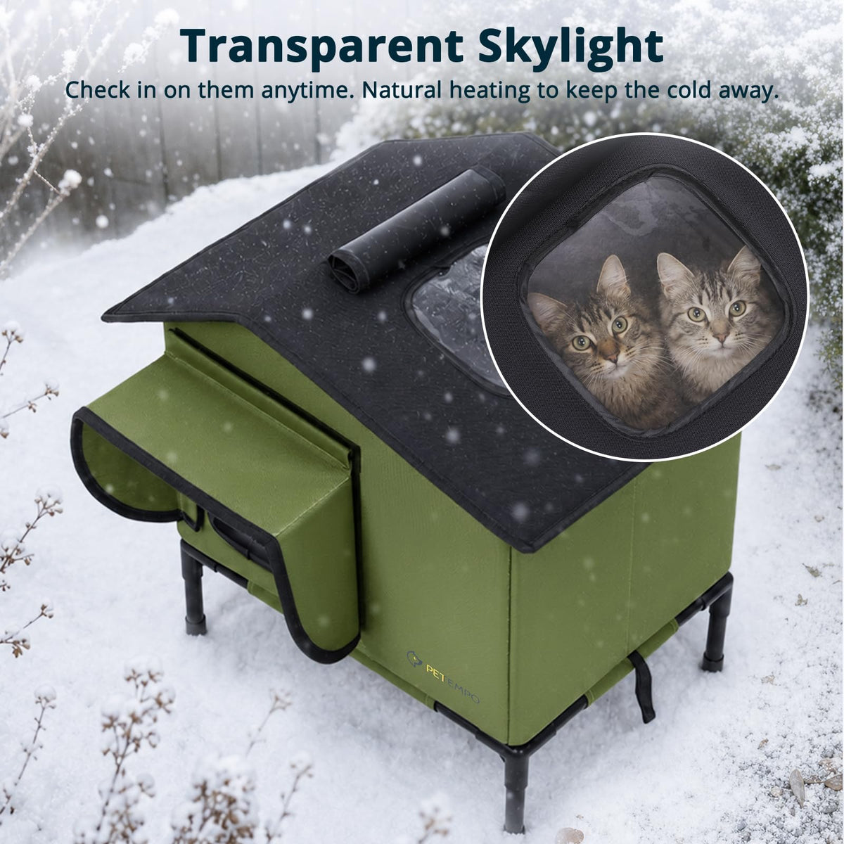 Weatherproof Insulated Outdoor Cat House M4040