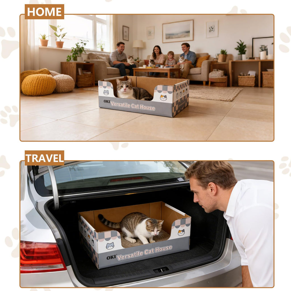 3-Pack Disposable Cat Litter Box with Scoop D2537
