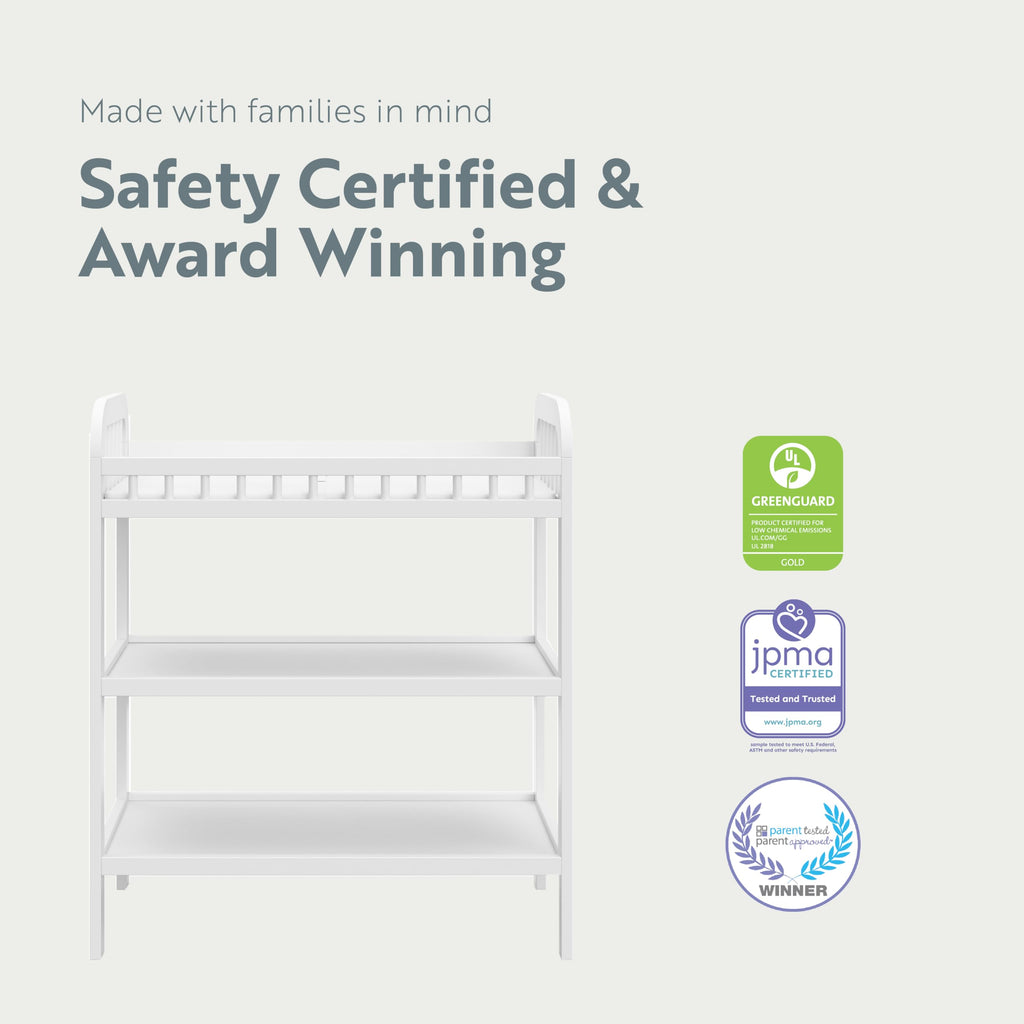 White Changing Table with Changing Pad J410