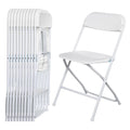 White 10 Pack Folding Chairs with Steel Frame J103405