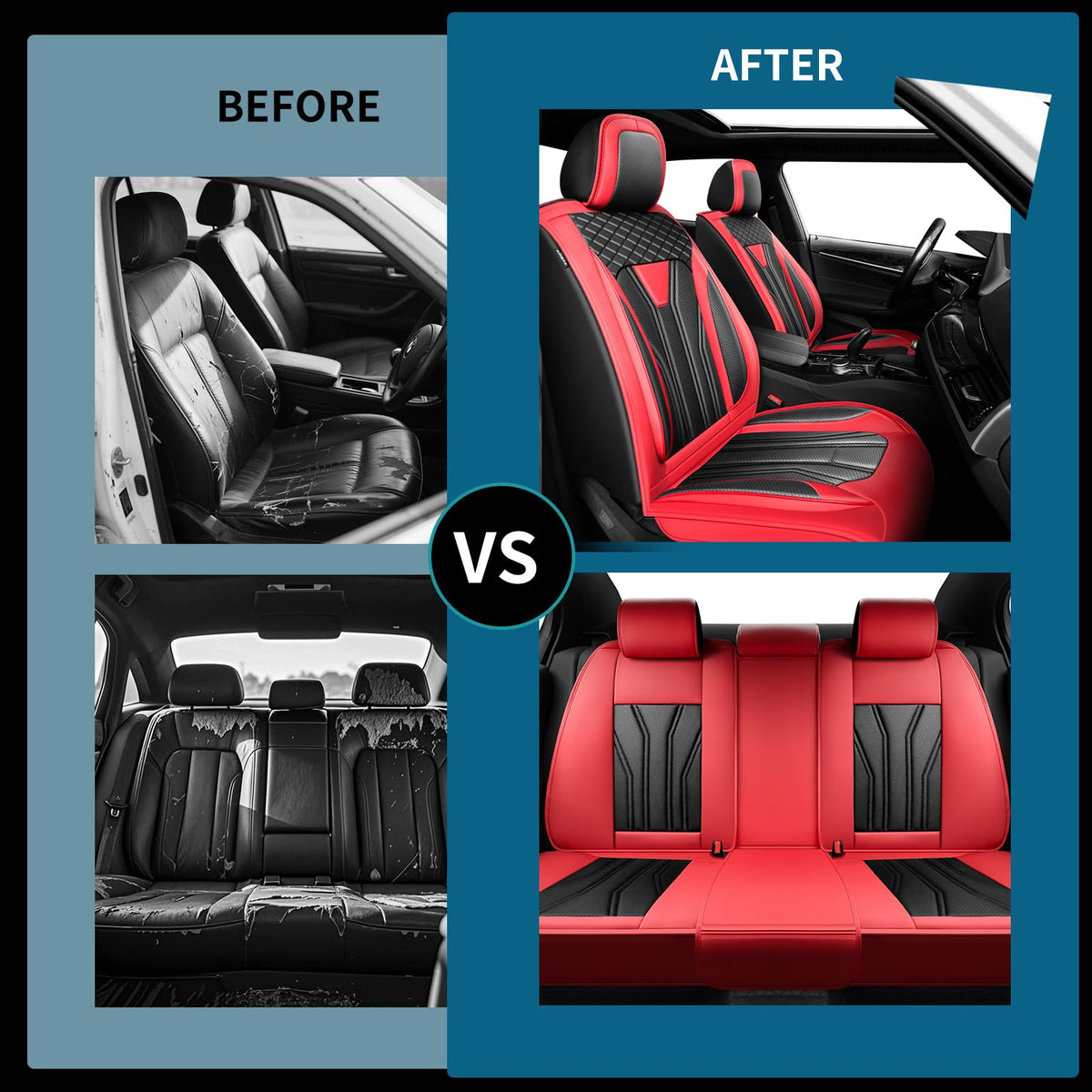 Red & Black Car Seat Covers X764