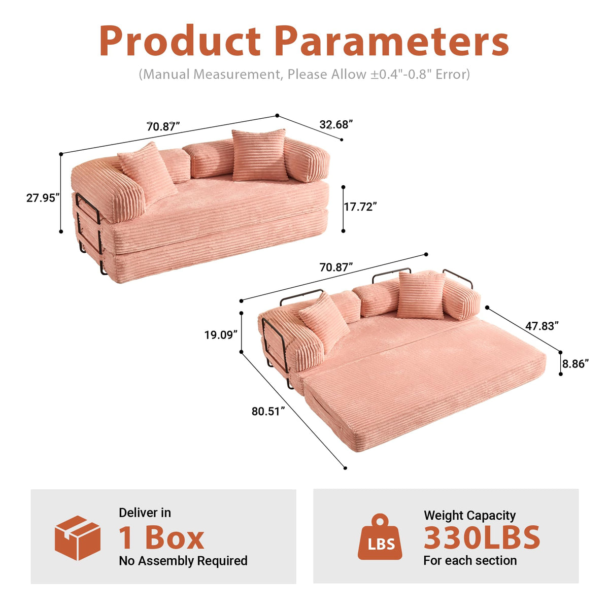 Convertible Futon Sofa Bed Q377