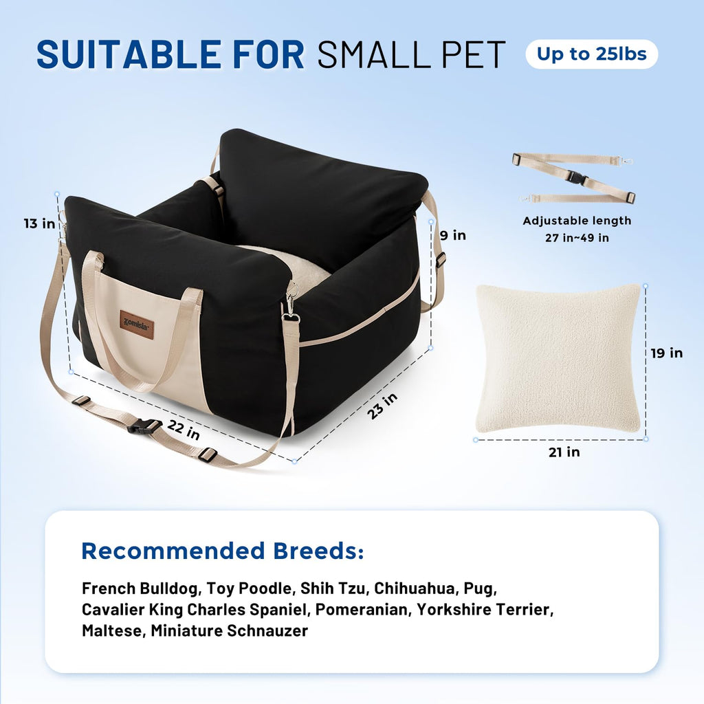 Waterproof Dog Car Seat with Safety Leash, Black K1422