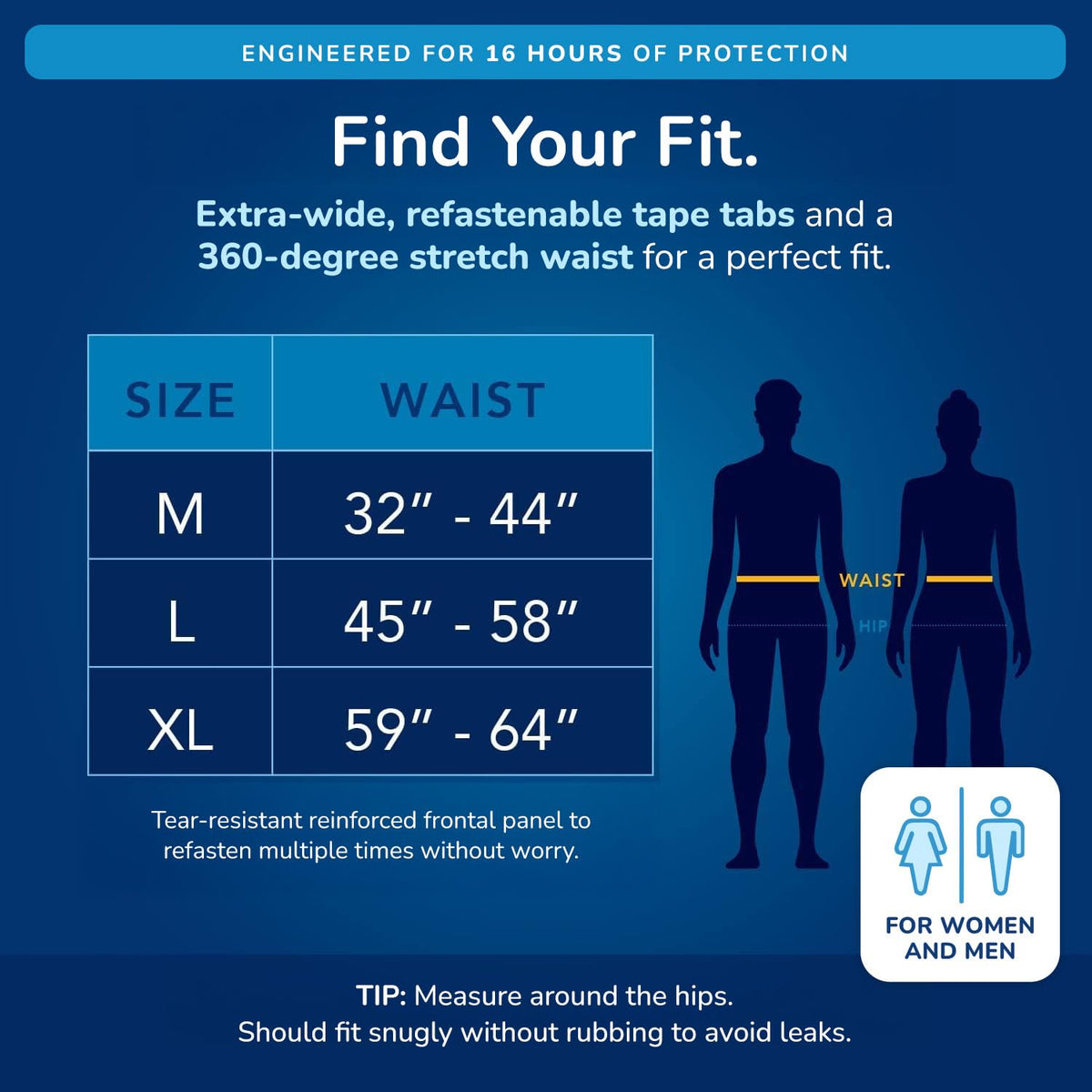 Plastic Backed Ultra Absorbent Fitted Incontinence Briefs Large 12 Count L70323