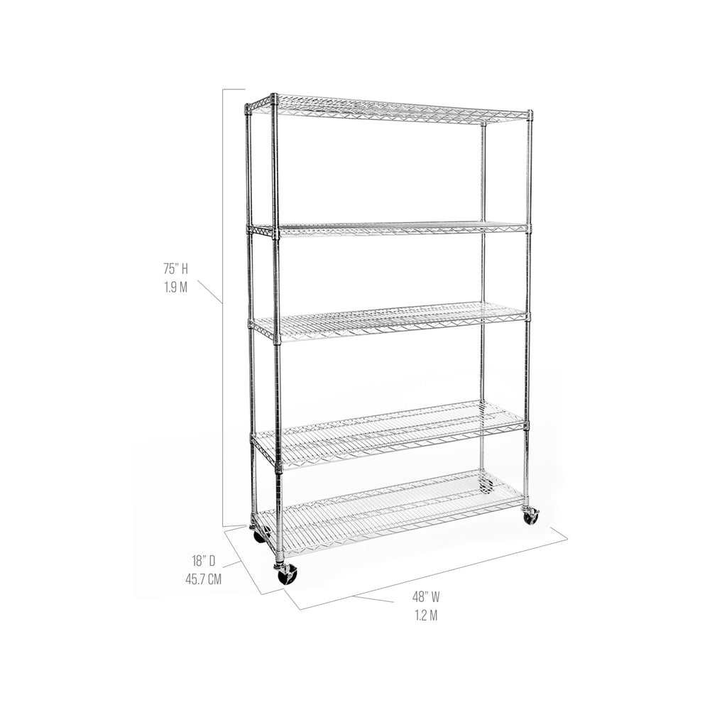 5-Tier Solid Steel Wire Shelving Rack I695