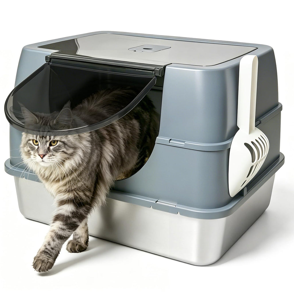 Stainless Steel Enclosed Litter Box D313812