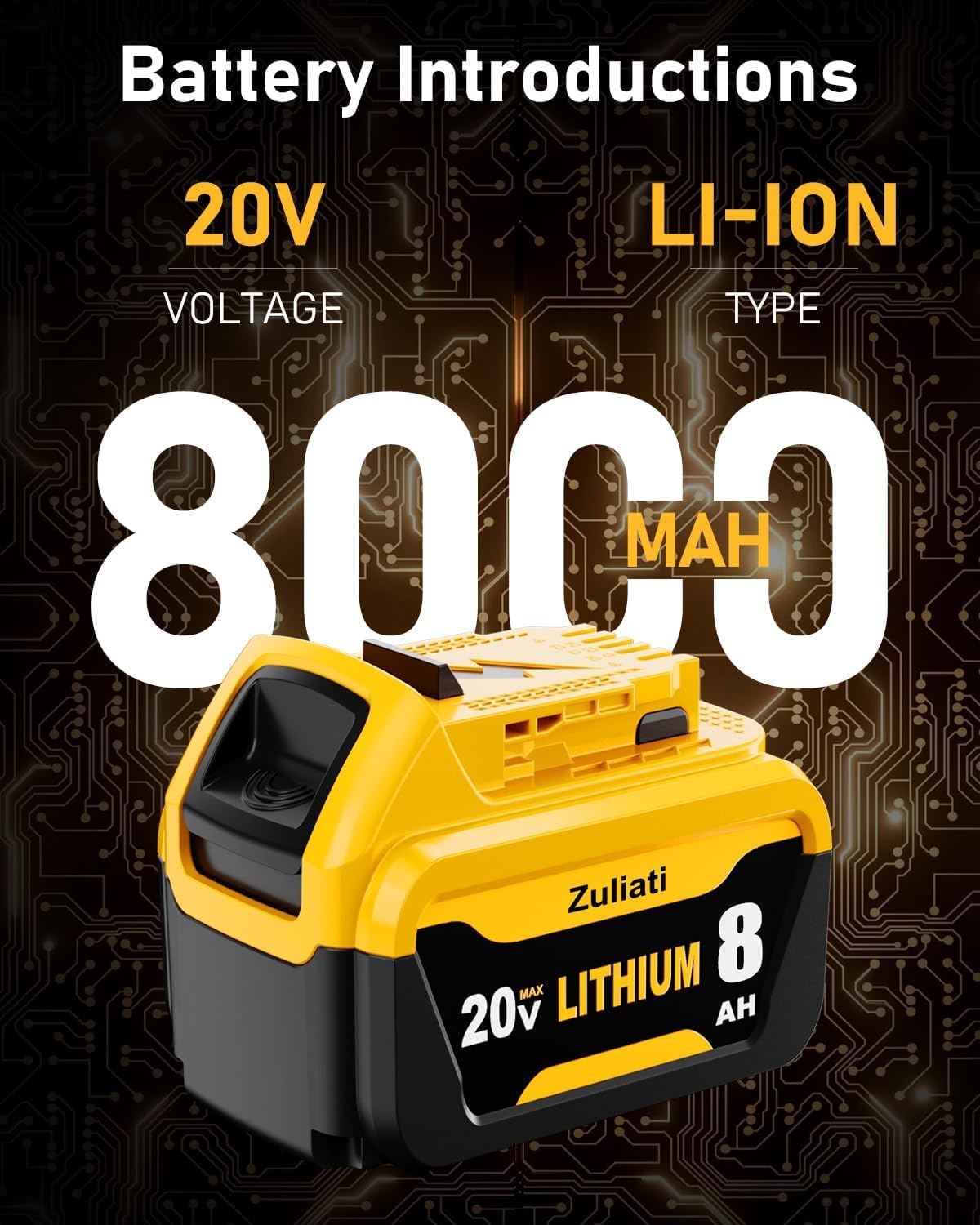 8.0Ah Replacement Battery 2PC C3355