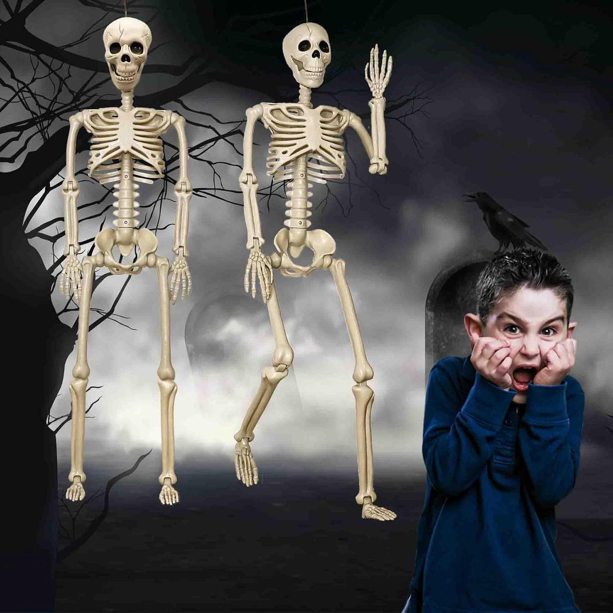 2 Pack 67" Posable Skeleton with Movable Joints V234