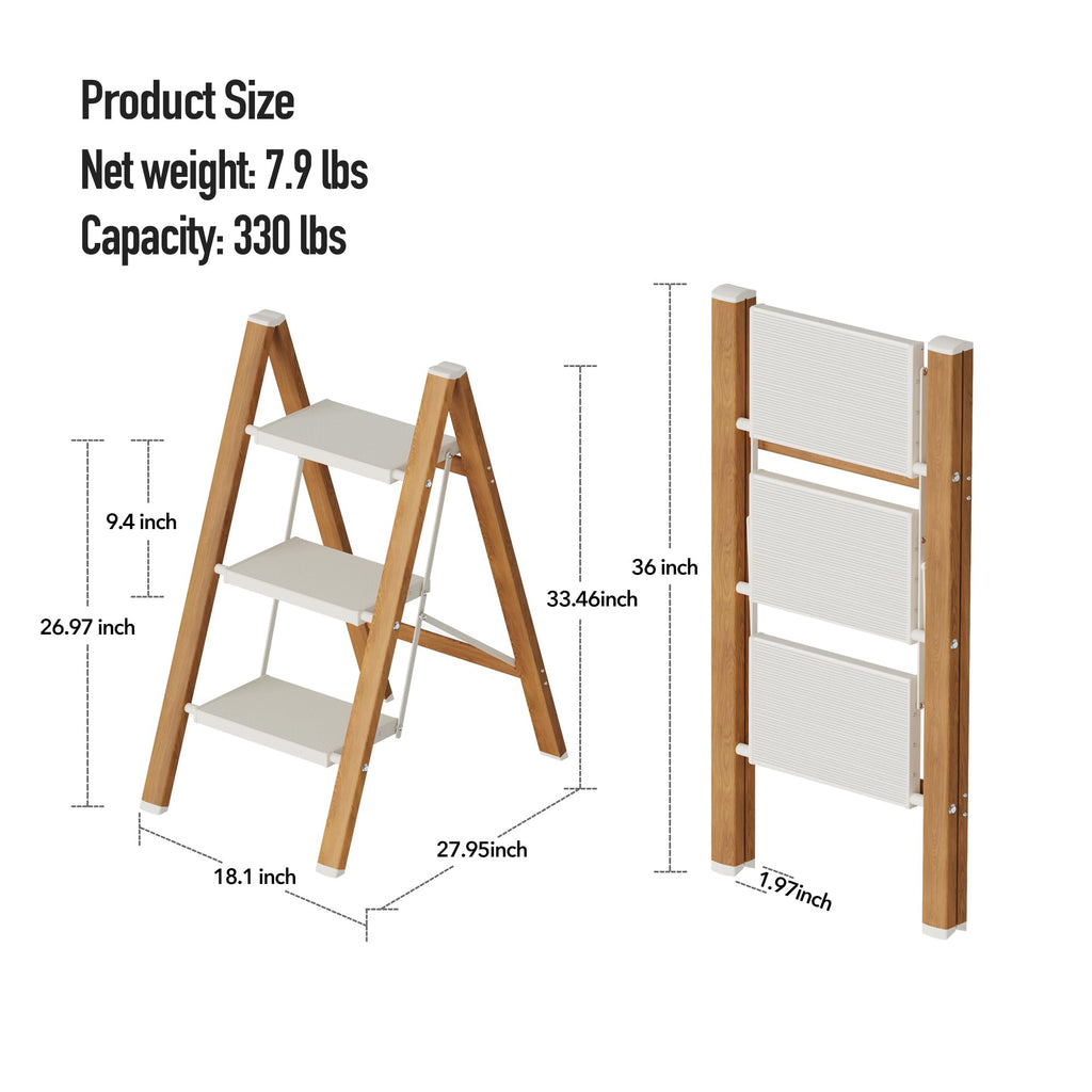 3 Step Aluminum Foldable Step Stool Z576347