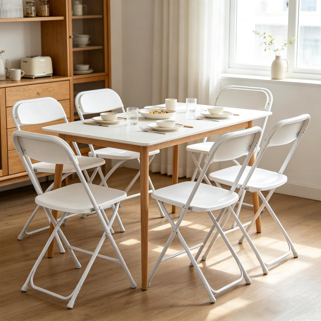 White 10 Pack Folding Chairs with Steel Frame J103405