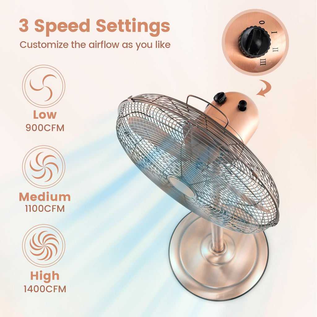 16" Metal Pedestal Fan with Adjustable Height F264142