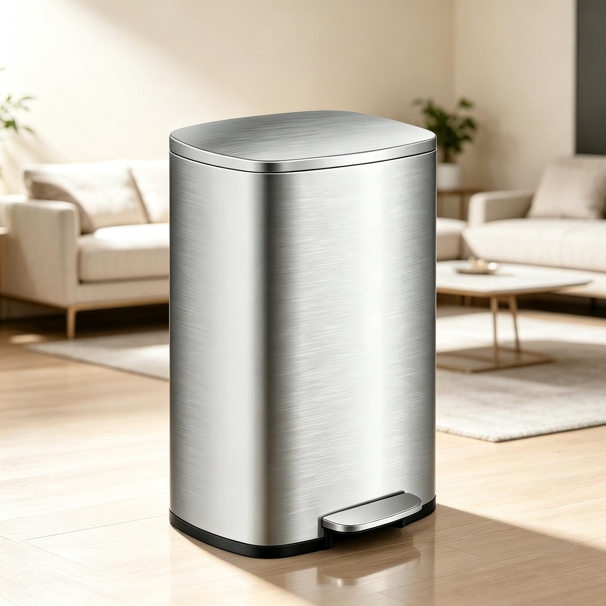 13 Gallon Stainless Steel Step Trash Can B57866