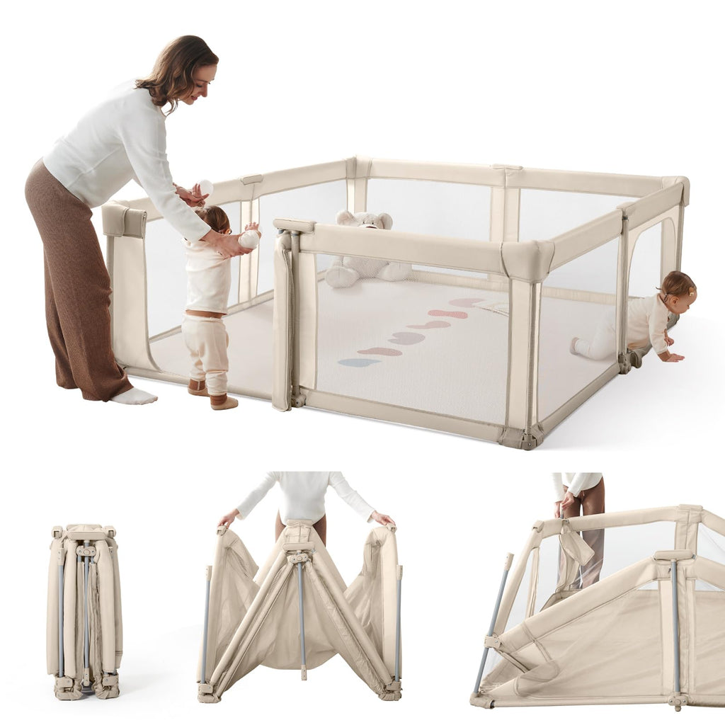 Foldable Baby Playpen with Gate Q382