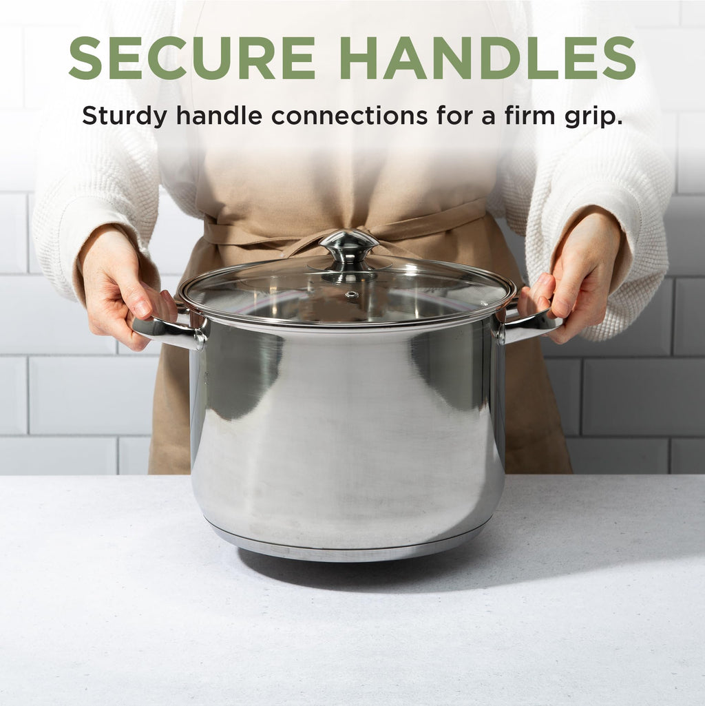 Stainless Steel 8-Quart Stock Pot with Glass Lid B96335