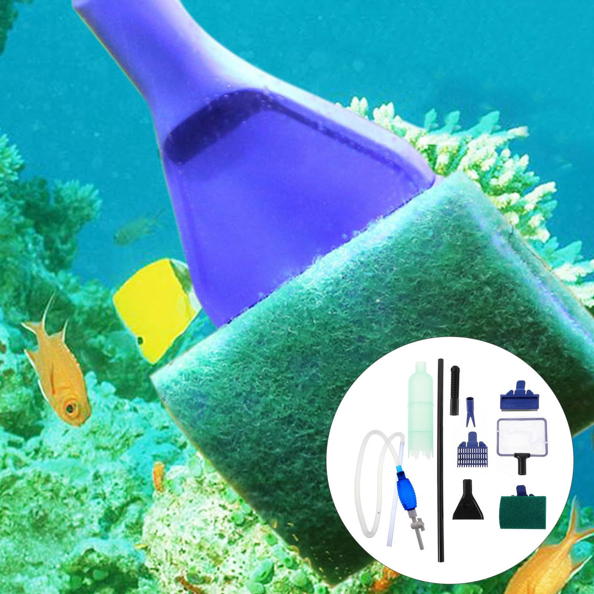 Fish Tank Cleaner Brush 5 in 1 Aquarium Maintenance Set H957790