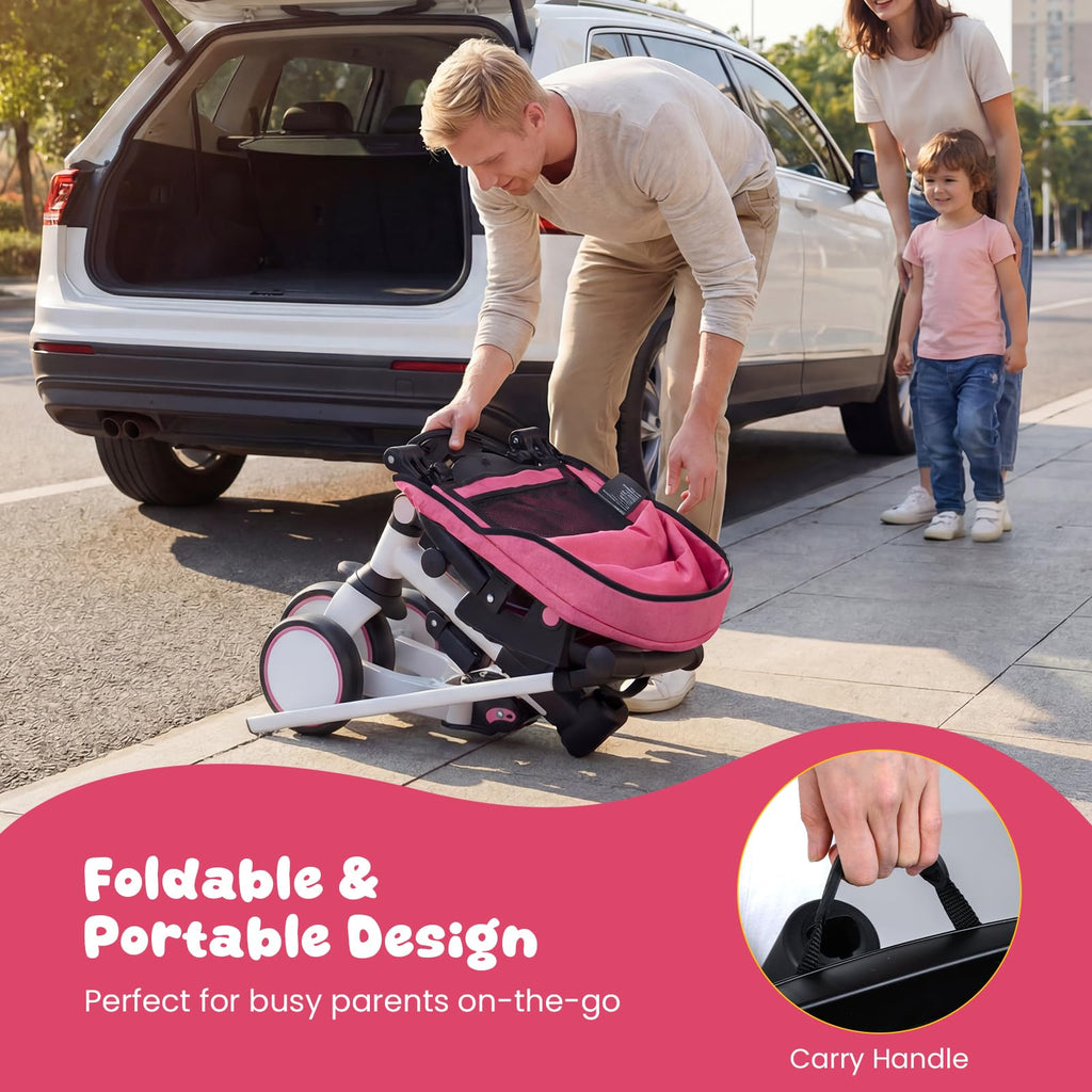 Kids 8-in-1 Folding Tricycle Y959