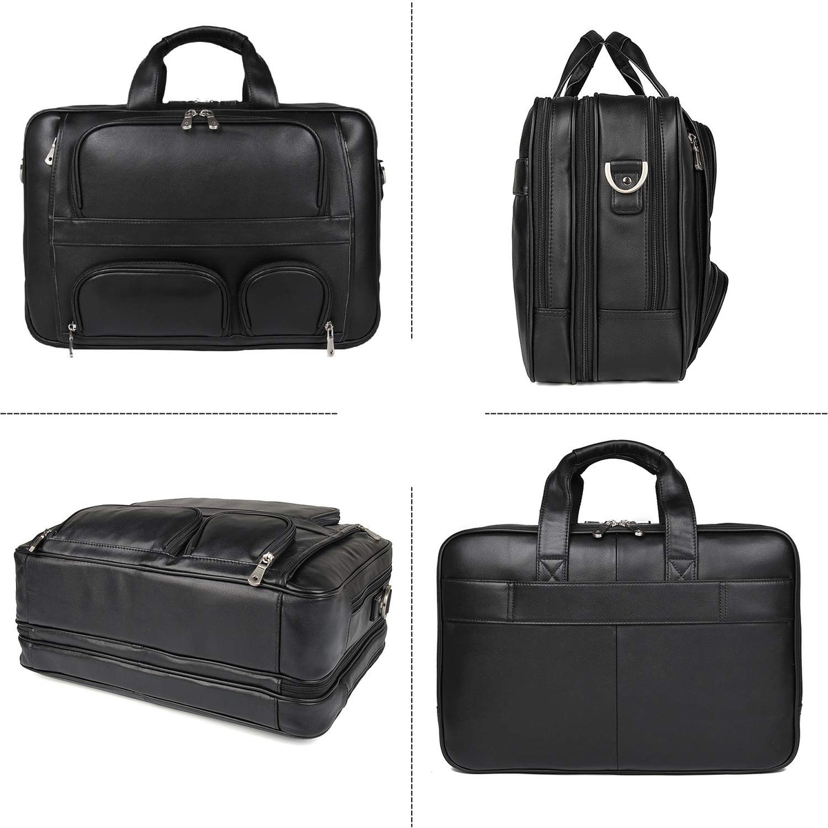 Cowhide Leather 17.3 Inch Messenger Bag Laptop Briefcase Z53413