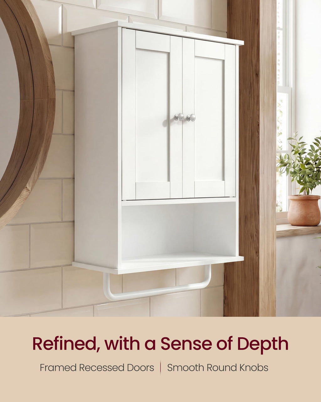 Wall Mounted Cabinet with 2 Doors and Adjustable Shelves Y698