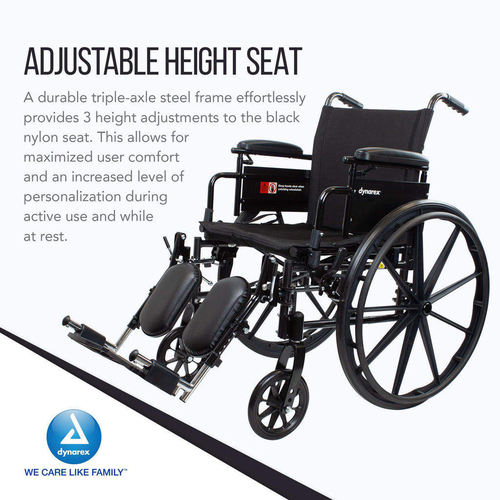 Black Nylon Wheelchair with Elevated Leg Rest D98895