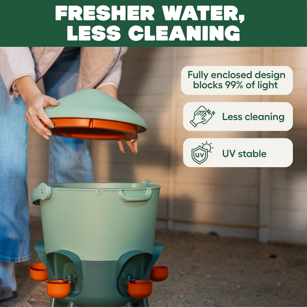 3 Gallon Insulated Chicken Waterer with Cups & Nipples N521