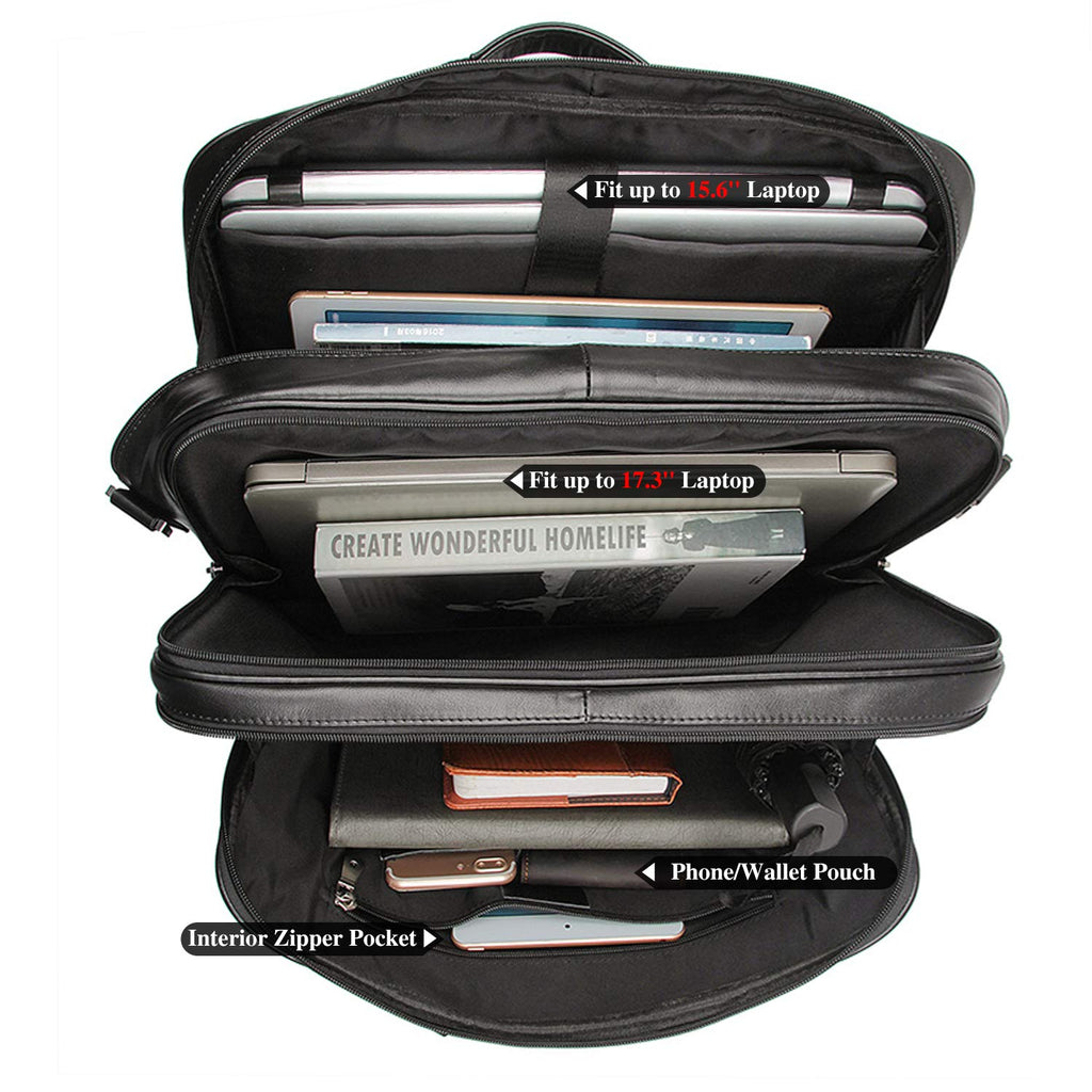 Cowhide Leather 17.3 Inch Messenger Bag Laptop Briefcase Z53413