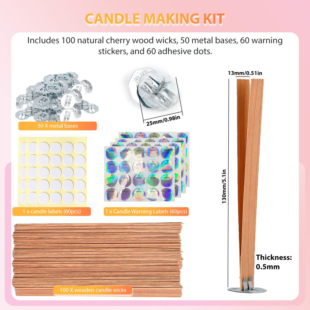 Cherry Wood Candle Wicks 100 PCS O26422