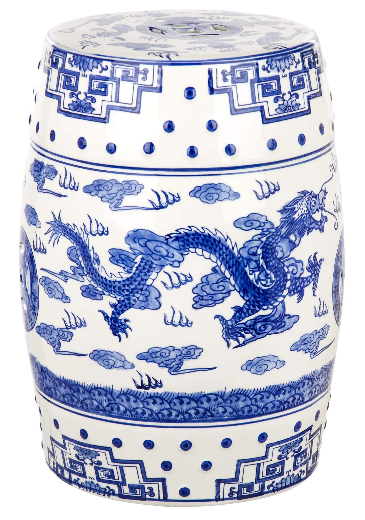 Blue Ceramic Garden Stool Q65668