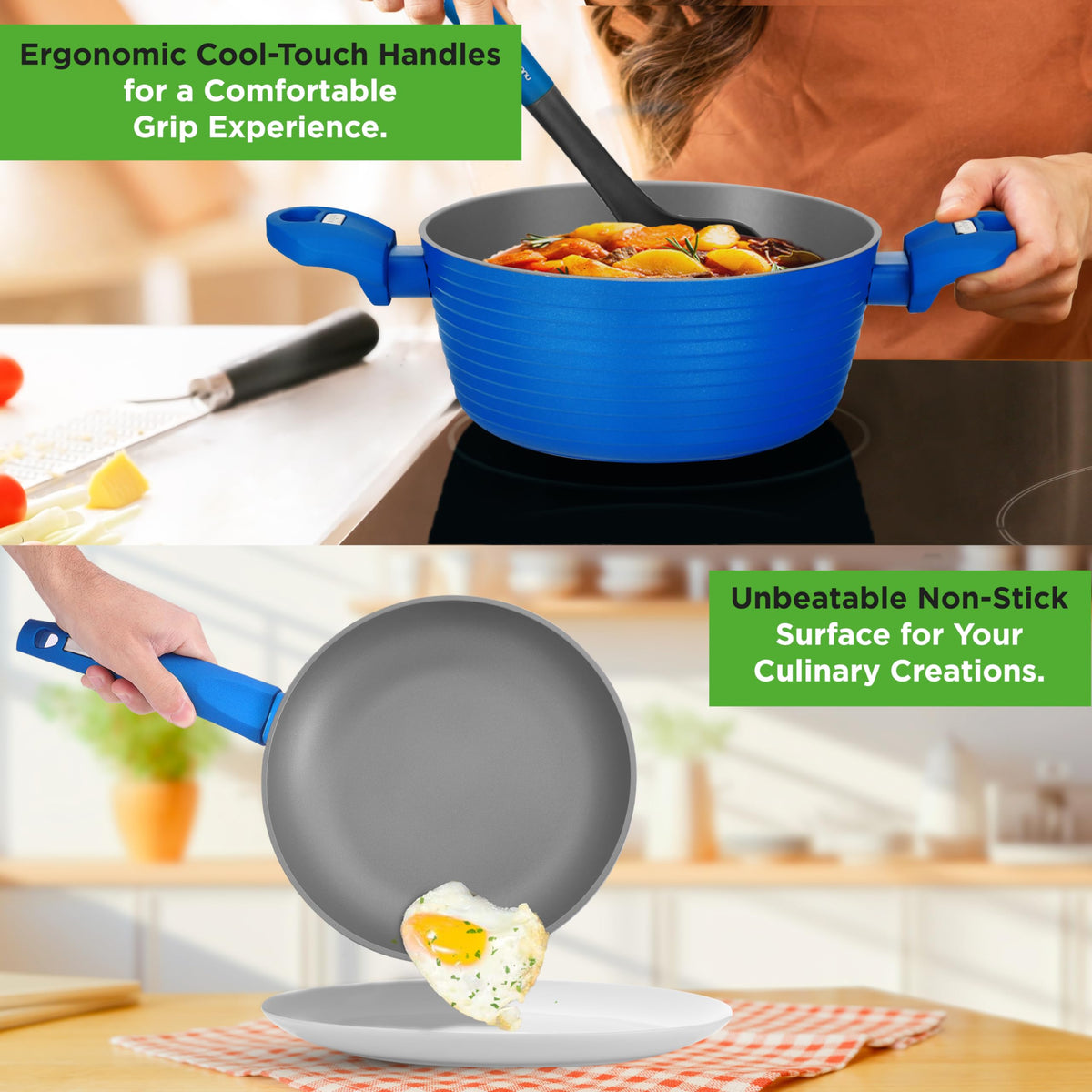 12 Pc Blue Nonstick Cookware Set S505