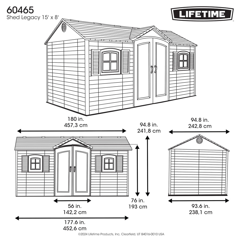 15x8 Ft Desert Sand Resin Outdoor Storage Shed B3806